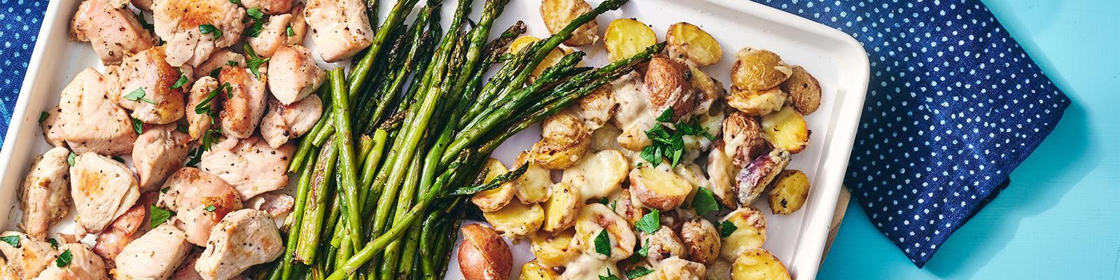 Sheet Pan Caesar Chicken & Potatoes